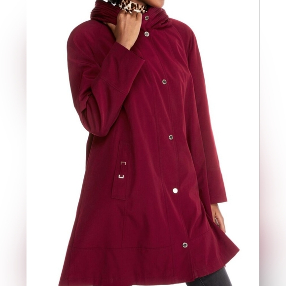 Gallery Burgundy Trench-Style Jacket for Women – Size M/P - Picture 1 of 16